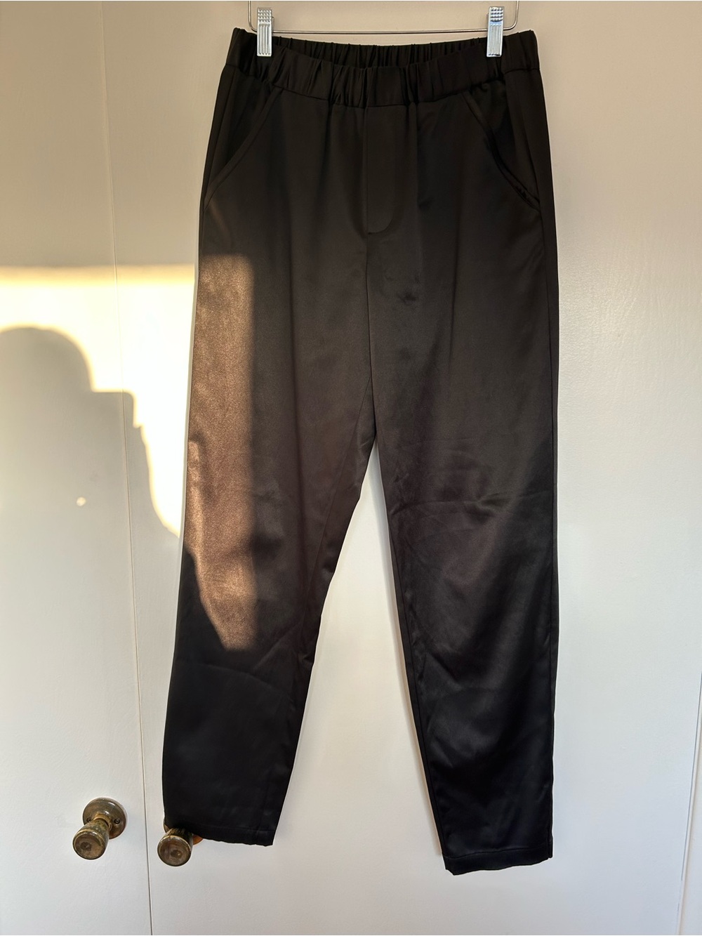 Women’s Satin Black Trousers